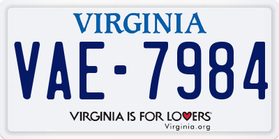 VA license plate VAE7984