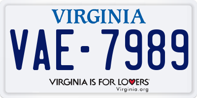 VA license plate VAE7989