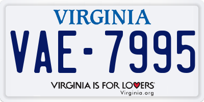 VA license plate VAE7995