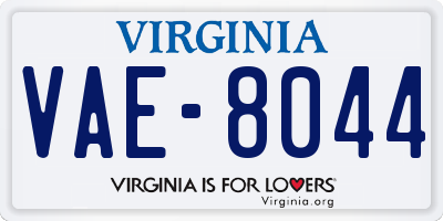 VA license plate VAE8044