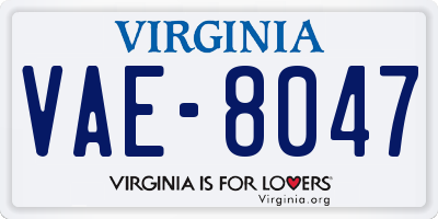 VA license plate VAE8047