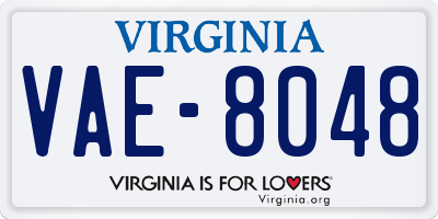 VA license plate VAE8048