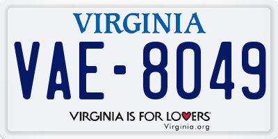 VA license plate VAE8049