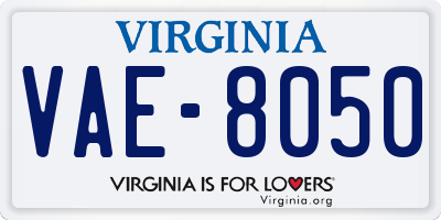 VA license plate VAE8050