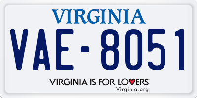 VA license plate VAE8051