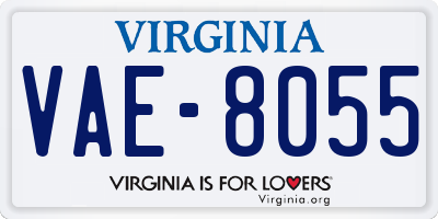 VA license plate VAE8055