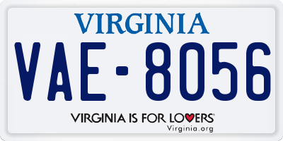 VA license plate VAE8056