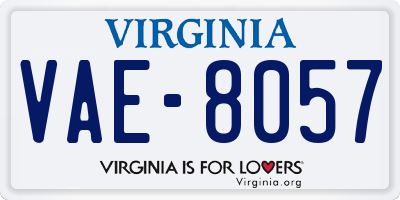 VA license plate VAE8057