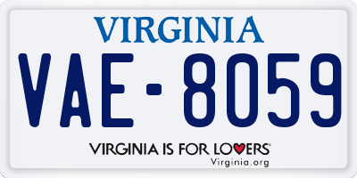 VA license plate VAE8059
