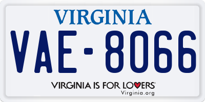 VA license plate VAE8066