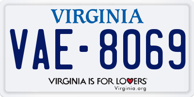 VA license plate VAE8069