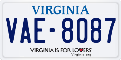 VA license plate VAE8087