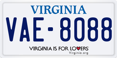 VA license plate VAE8088