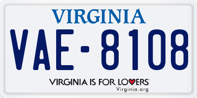 VA license plate VAE8108