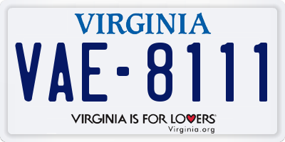 VA license plate VAE8111