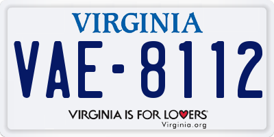 VA license plate VAE8112