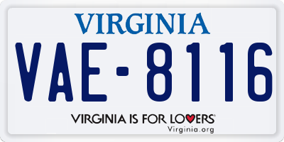 VA license plate VAE8116