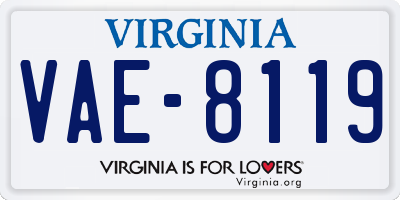 VA license plate VAE8119