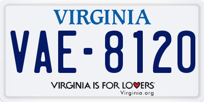 VA license plate VAE8120