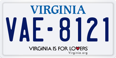 VA license plate VAE8121