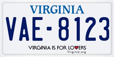 VA license plate VAE8123