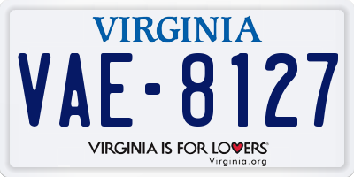 VA license plate VAE8127