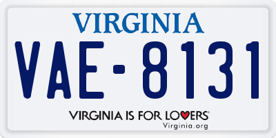 VA license plate VAE8131