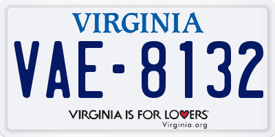 VA license plate VAE8132