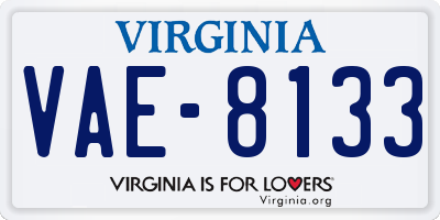 VA license plate VAE8133