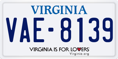 VA license plate VAE8139
