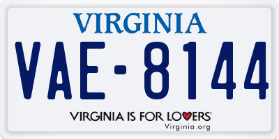 VA license plate VAE8144