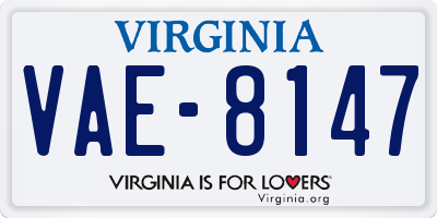 VA license plate VAE8147