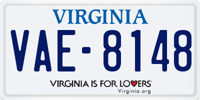VA license plate VAE8148