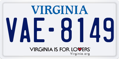VA license plate VAE8149