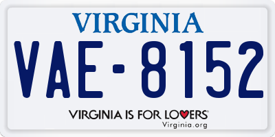 VA license plate VAE8152