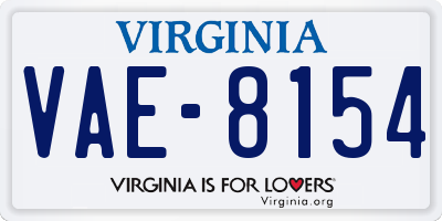 VA license plate VAE8154