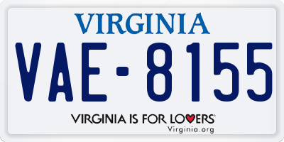 VA license plate VAE8155