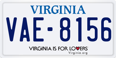 VA license plate VAE8156