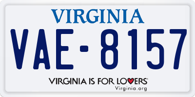 VA license plate VAE8157