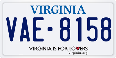 VA license plate VAE8158