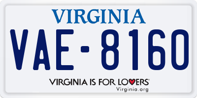 VA license plate VAE8160