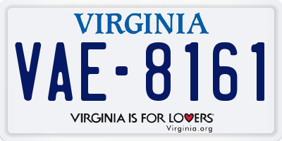 VA license plate VAE8161