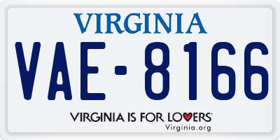VA license plate VAE8166