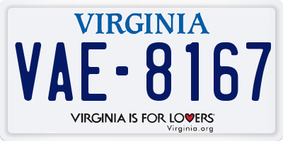 VA license plate VAE8167