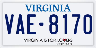 VA license plate VAE8170