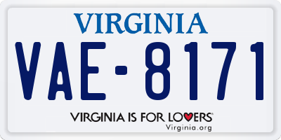 VA license plate VAE8171