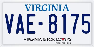 VA license plate VAE8175