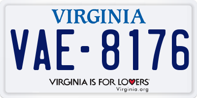 VA license plate VAE8176