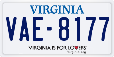 VA license plate VAE8177