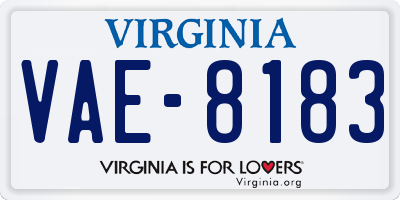VA license plate VAE8183